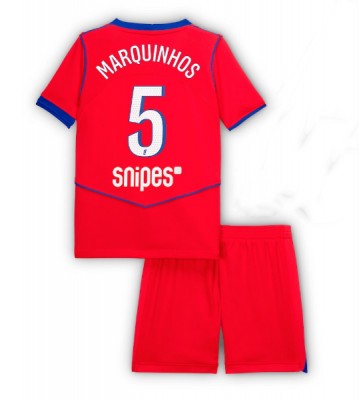 Paris Saint-Germain Marquinhos #5 Tredjeställ Barn 2025-26 Kortärmad (+ Korta byxor)